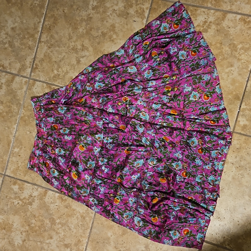 Ralph Lauren Country 4-Tiered Silk Bombay Skirt